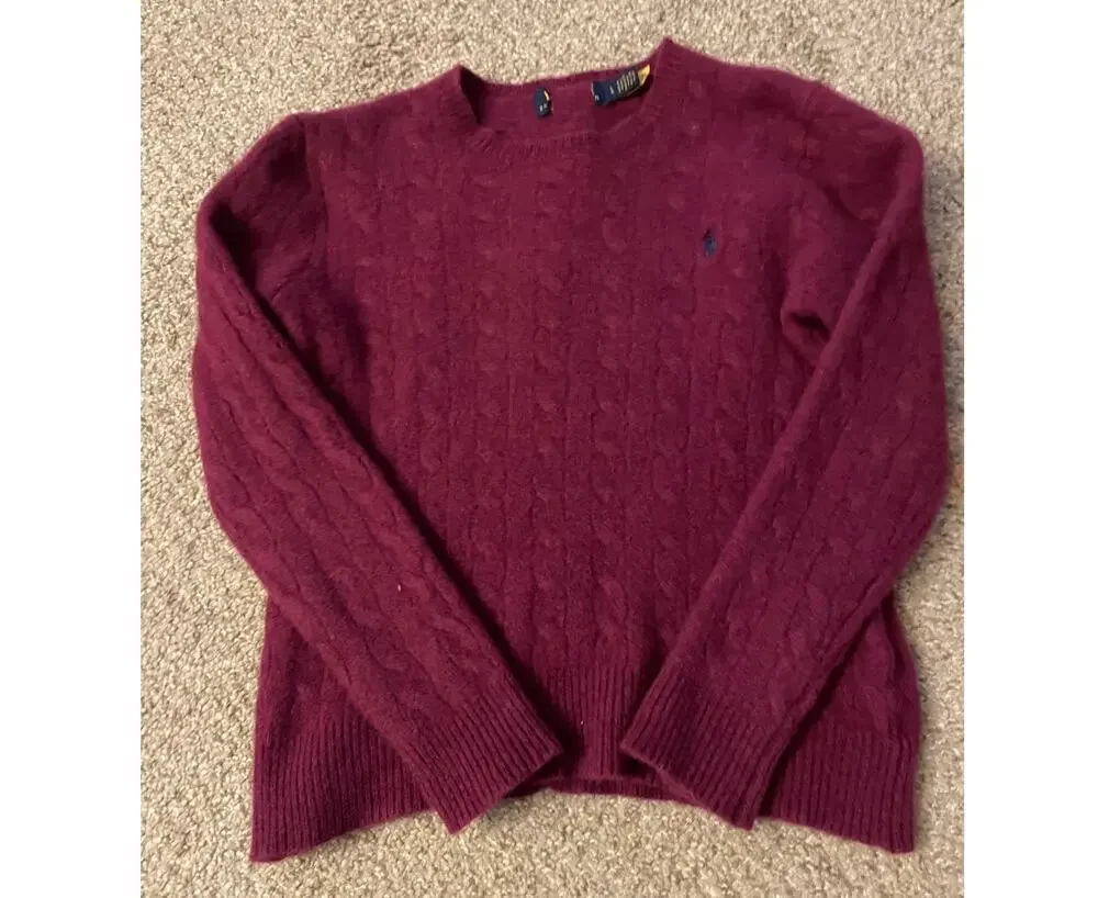 Polo Ralph Lauren Wool Teen Sweater Heavy Chunky Academia Size Large Classic